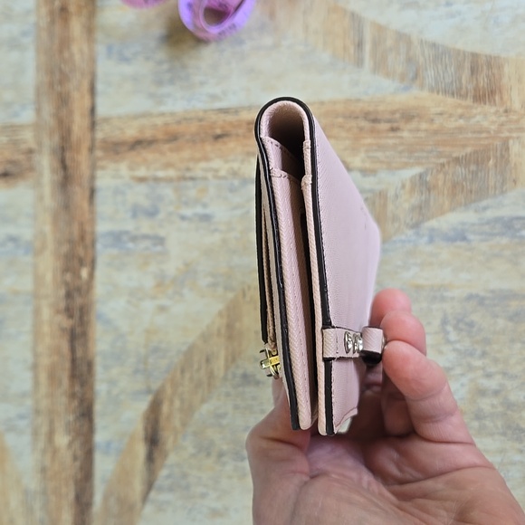 kate spade Ballet Pink Cross-grain Leather Wallet with Studded Bow - Picture 13 of 16